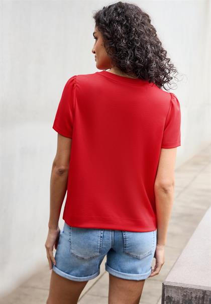 T-Shirt mit Puffärmeln mandarin red