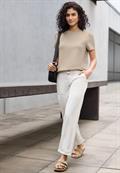 T-Shirt mit Puffärmeln sandshell beige