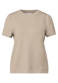 T-Shirt mit Puffärmeln sandshell beige