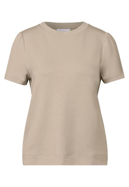 T-Shirt mit Puffärmeln sandshell beige