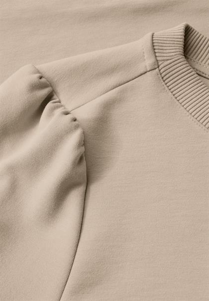 T-Shirt mit Puffärmeln sandshell beige