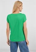 T-Shirt mit Raffdetails fresh green