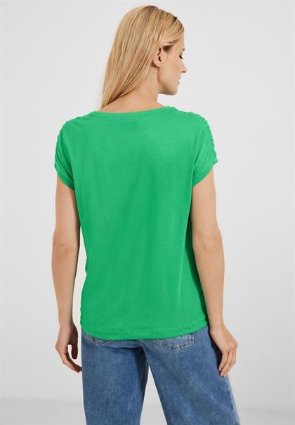 T-Shirt mit Raffdetails fresh green