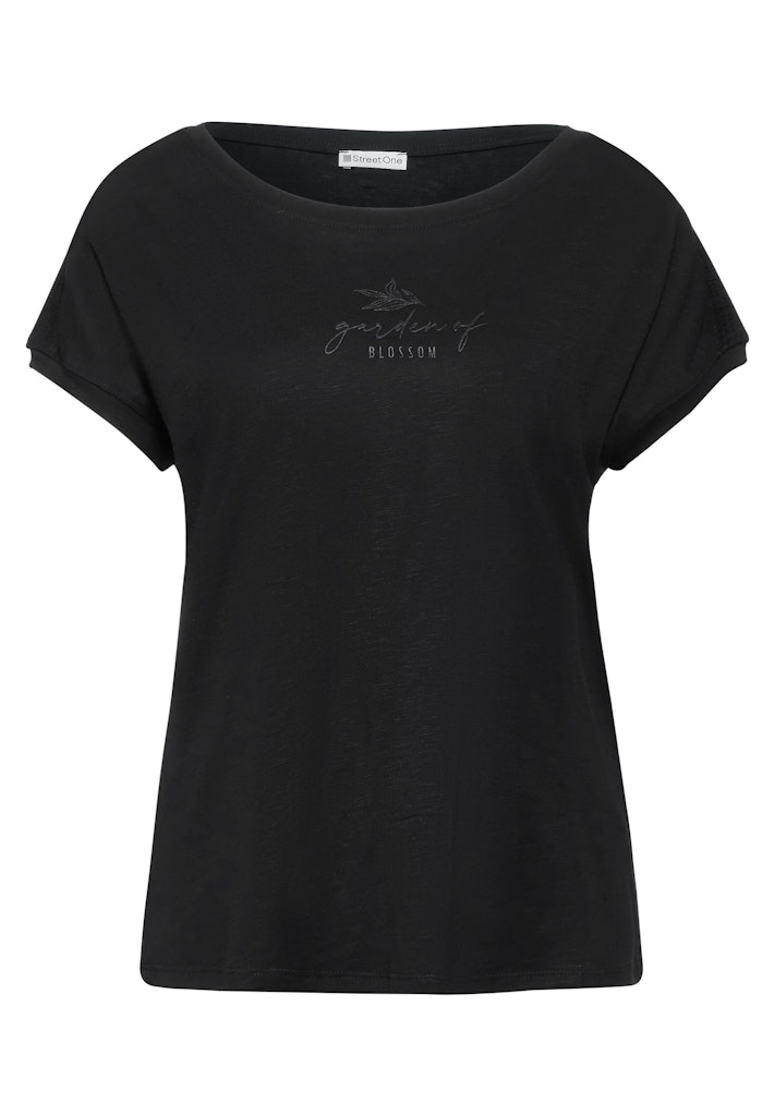 STREET ONE T-Shirt - T-Shirt - Shirt - Kurzarmshirt - T-Shirt mit Raffung günstig online kaufen