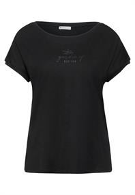 T-Shirt mit Raffung black