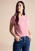 T-Shirt mit Raffung fun peach