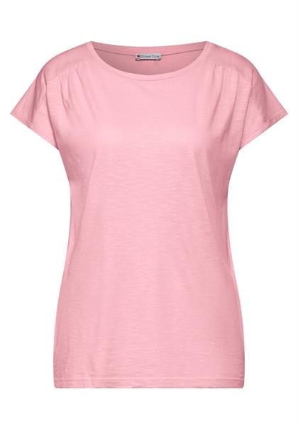 T-Shirt mit Raffung fun peach