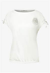 T-Shirt mit Raffung vanilla white