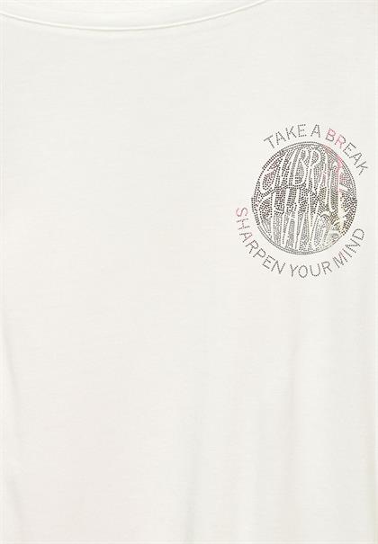 T-Shirt mit Raffung vanilla white