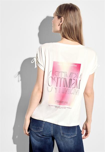 T-Shirt mit Raffung vanilla white