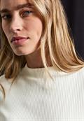 T-Shirt mit Rippstruktur off white