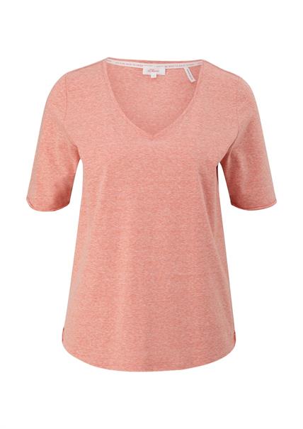 T-Shirt mit Rollsaum orange