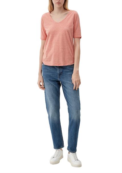 T-Shirt mit Rollsaum orange