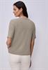 T-Shirt mit Rundhals im Strick-Look timeless beige