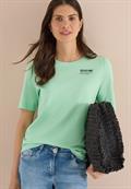 T-Shirt mit Rundhals und Backprint juicy lime