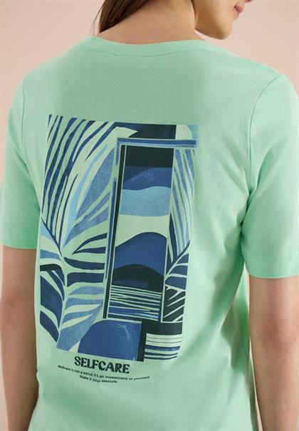 T-Shirt mit Rundhals und Backprint juicy lime
