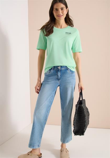 T-Shirt mit Rundhals und Backprint juicy lime
