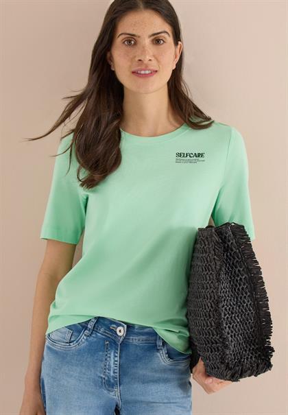 T-Shirt mit Rundhals und Backprint juicy lime