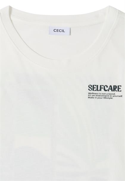 T-Shirt mit Rundhals und Backprint vanilla white