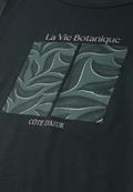 T-Shirt mit Rundhals und Blätter-Artwork deep bound green