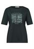 T-Shirt mit Rundhals und Blätter-Artwork deep bound green
