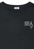 T-Shirt mit Rundhals und Embroidery palm breeze green