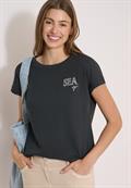 T-Shirt mit Rundhals und Embroidery palm breeze green