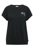T-Shirt mit Rundhals und Embroidery palm breeze green