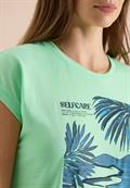 T-Shirt mit Rundhals und Frontprint juicy lime