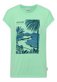 T-Shirt mit Rundhals und Frontprint juicy lime