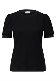 T-Shirt mit Rundhals und Knopfdetail black