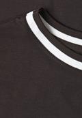T-Shirt mit Rundhals und Kontrastdetail black coffee