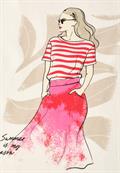 T-Shirt mit Rundhals und Print off white