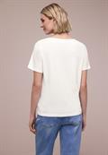 T-Shirt mit Rundhals und Print off white