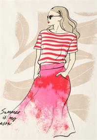 T-Shirt mit Rundhals und Print off white