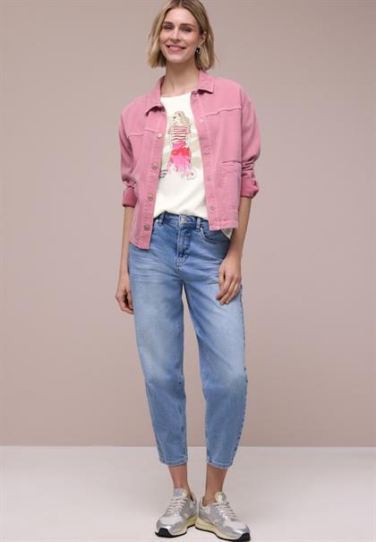 T-Shirt mit Rundhals und Print off white