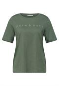T-Shirt mit Rundhals und Schmucksteinen bound green