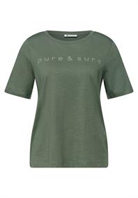 T-Shirt mit Rundhals und Schmucksteinen bound green