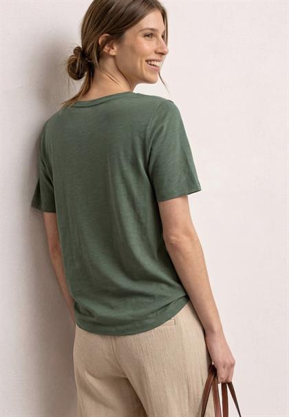 T-Shirt mit Rundhals und Schmucksteinen bound green
