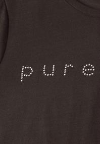 T-Shirt mit Rundhals und Schmucksteinen espresso brown