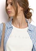 T-Shirt mit Rundhals und Schmucksteinen off white