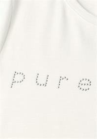 T-Shirt mit Rundhals und Schmucksteinen off white
