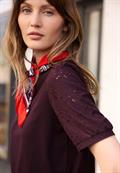 T-Shirt mit Rundhals und Spitzenärmeln very berry