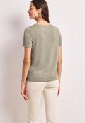 T-Shirt mit Rundhals und Wording timeless beige