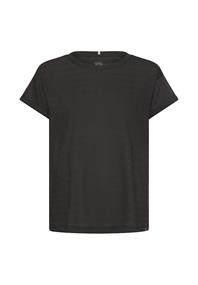 T-Shirt mit Rundhalsausschnitt aus reiner Baumwolle caviar