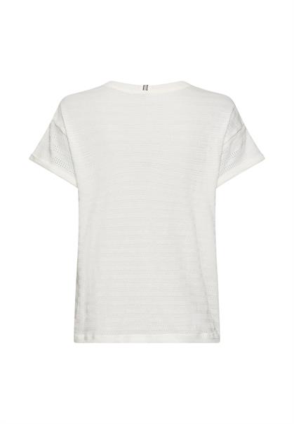 T-Shirt mit Rundhalsausschnitt aus reiner Baumwolle milkwhite