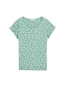T-Shirt mit Rundhalsausschnitt green blue dots