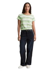 T-Shirt mit Rundhalsausschnitt green shading stripe