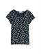 T-Shirt mit Rundhalsausschnitt navy green dots