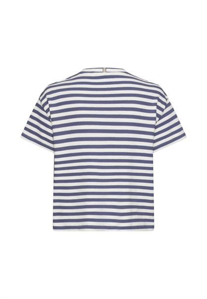 T-Shirt mit Rundhalsausschnitt ocean blue- milk whi